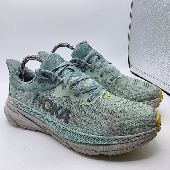 Hoka One One Challenger ATR 7 Womens 8.5B Green Yellow Running Shoes Lightweight - Picture 1 of 13